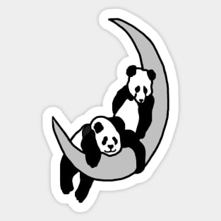 Panda Moon Sticker